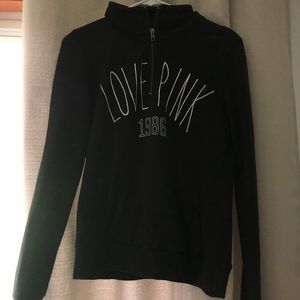 PINK half zip- black